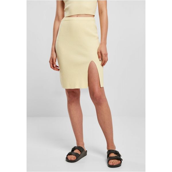 Urban Classics Women's ribbed skirt soft yellow