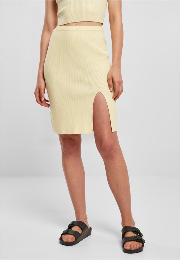 Urban Classics Women's ribbed skirt soft yellow