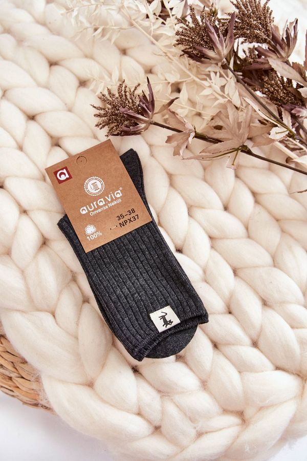 Kesi Women's Ribbed Socks Pressurized Dark Grey