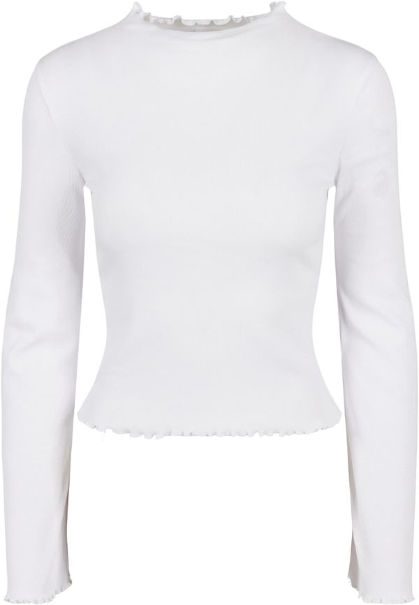 Urban Classics Women's ribbed turtleneck with long sleeves white