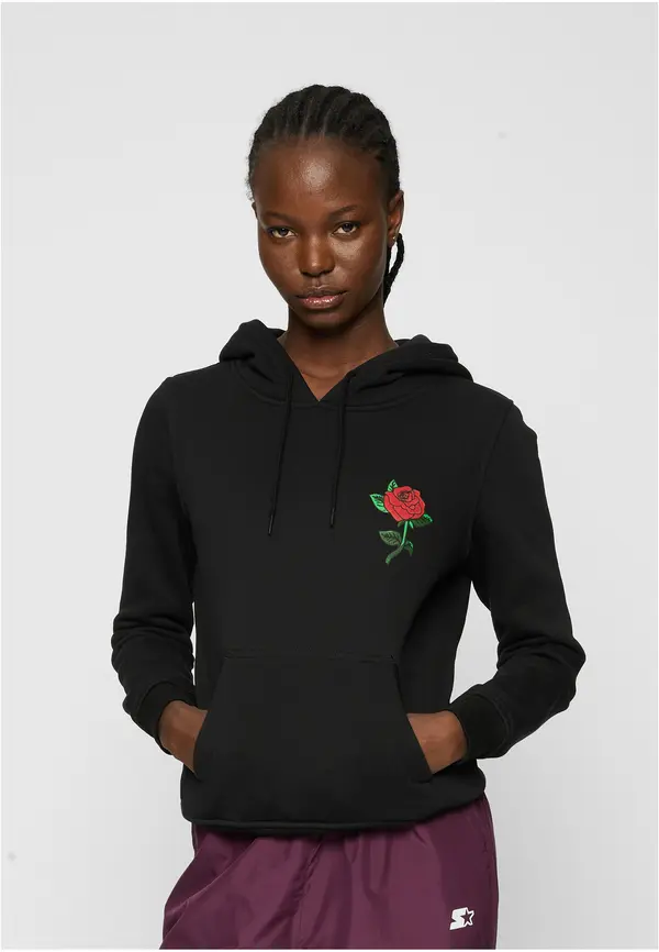 Mister Tee Women's Rose Hoody Black