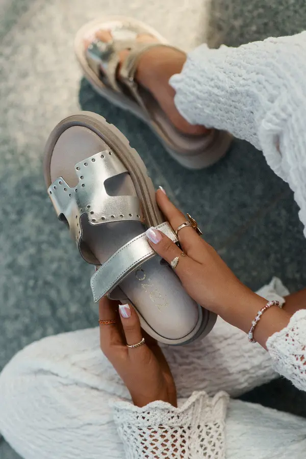 Zazoo Women's Sandals Made Of Natural Leather On Platform Zazoo