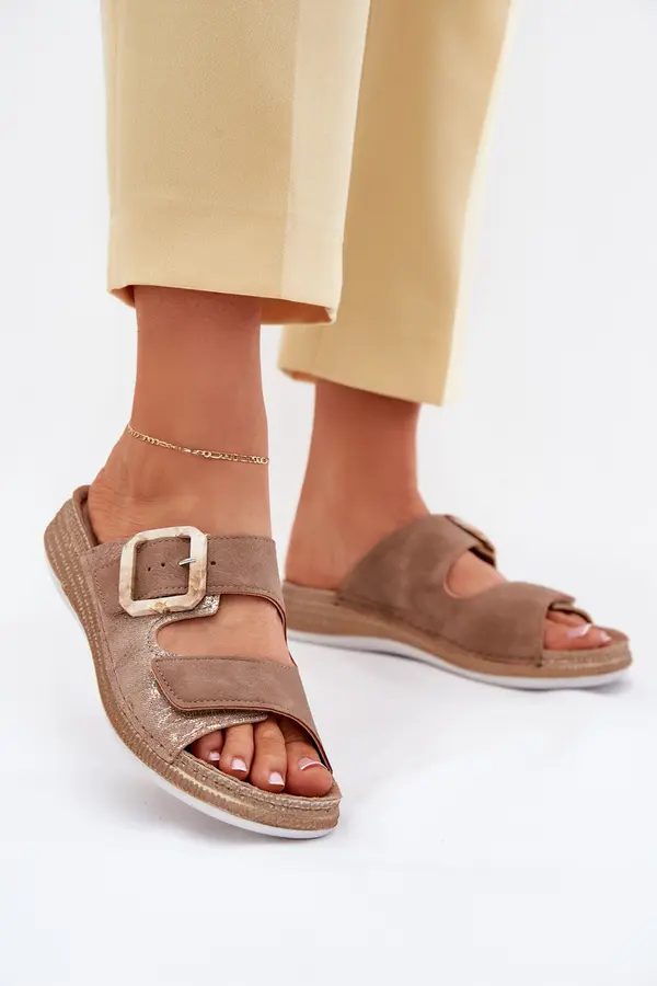 Inblu Womens Sandals With Buckle And Velcro Brown INBLU