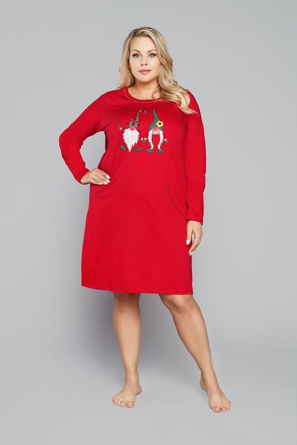Italian Fashion Women's Santa Long Sleeve Shirt - Red