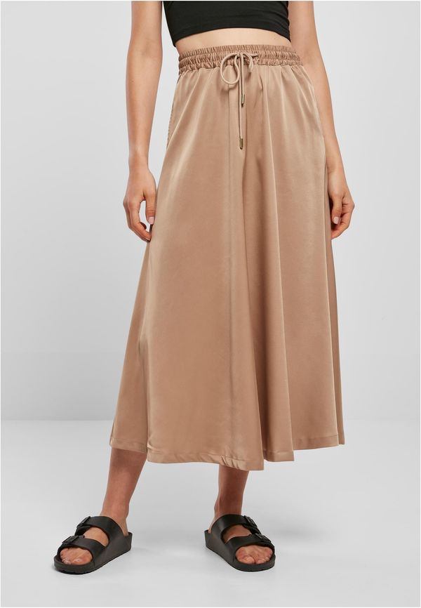 Urban Classics Women's satin midi skirt softtaupe