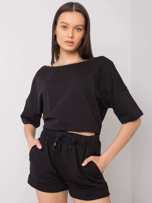 Fashionhunters Women's set of black cotton