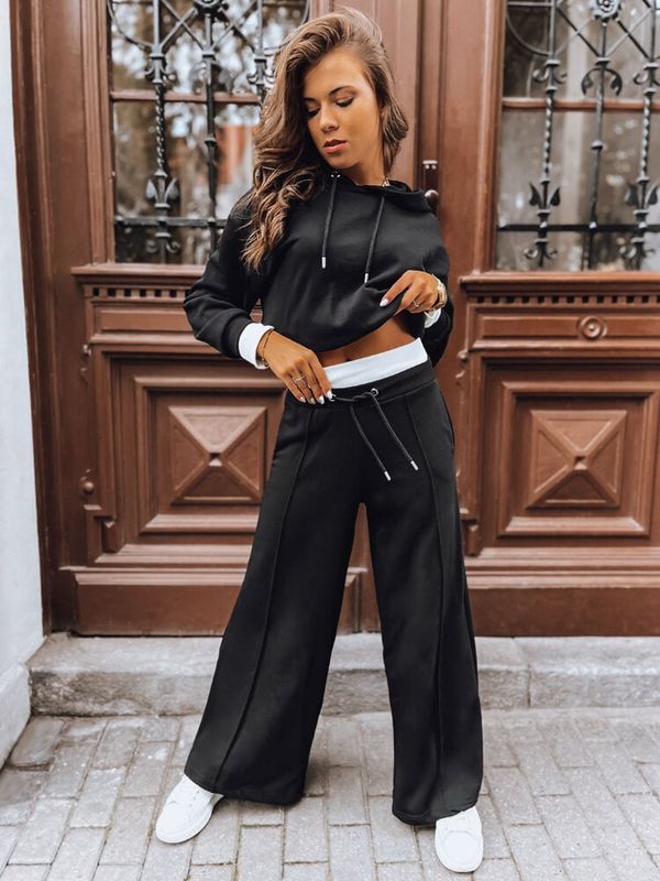 DStreet Women's set of wide trousers GALAXY GLOW black Dstreet