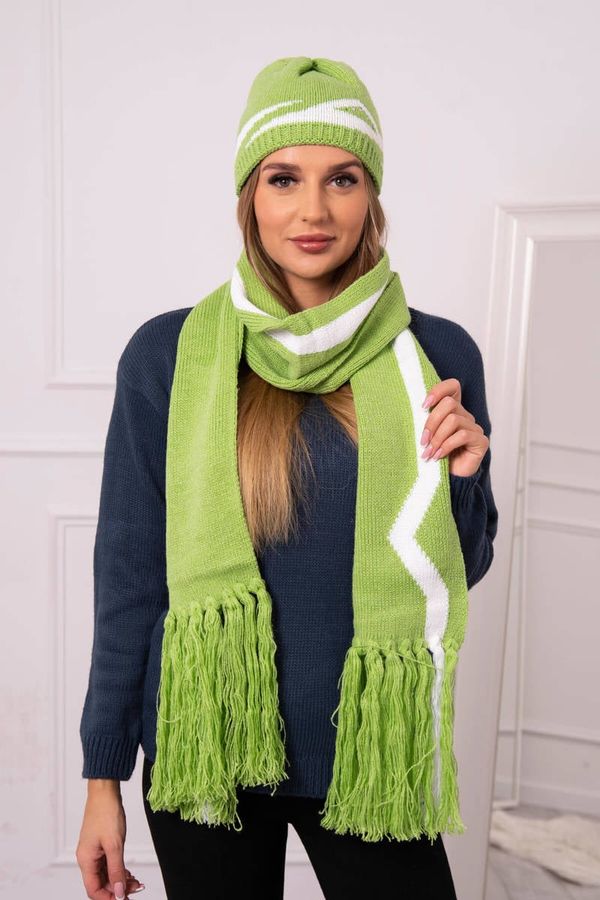 Kesi Women's set with scarf Jagna K356 pistachio