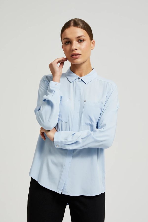 Moodo Women's shirt Moodo with pockets - light blue