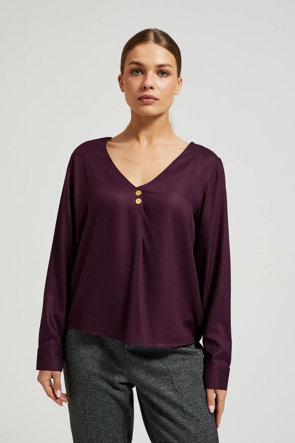 Moodo Women's shirt with neckline MOODO - purple