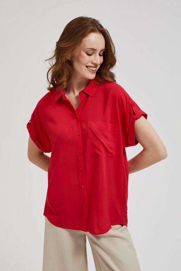 Moodo Women's shirt with pocket MOODO - red