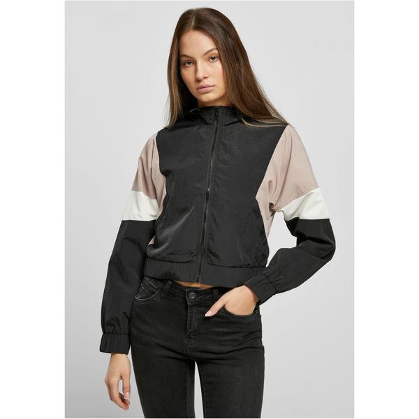 Urban Classics Women's Short 3-Color Pressed Jacket Black/Duskrose/White Sand