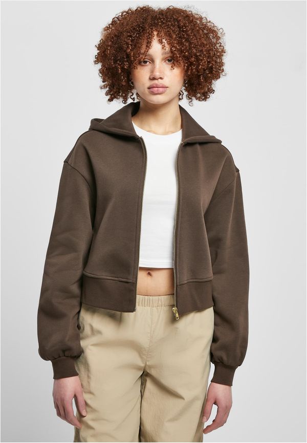 Urban Classics Women's short oversized jacket with zipper brown color