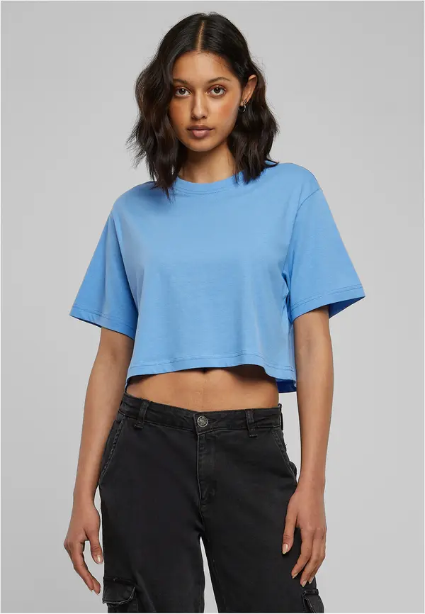 Urban Classics Women's short oversized T-shirt horizontal blue