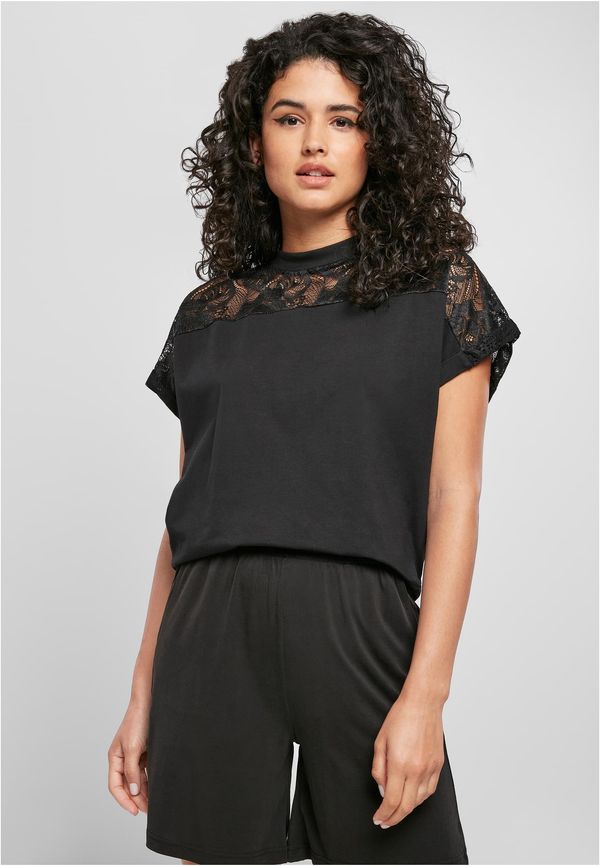 Urban Classics Women's short oversized T-shirt with black lace