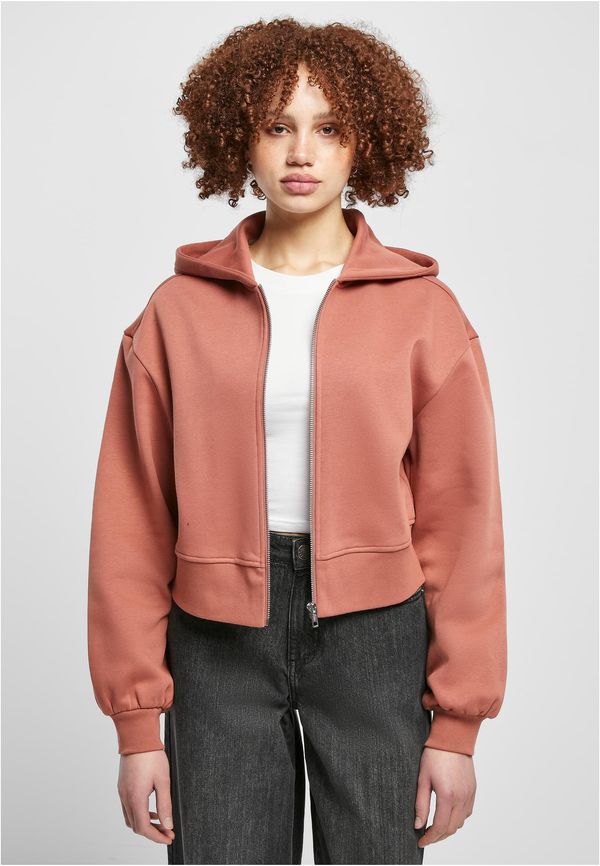 UC Ladies Women's Short Oversized Terracotta Zipper Jacket