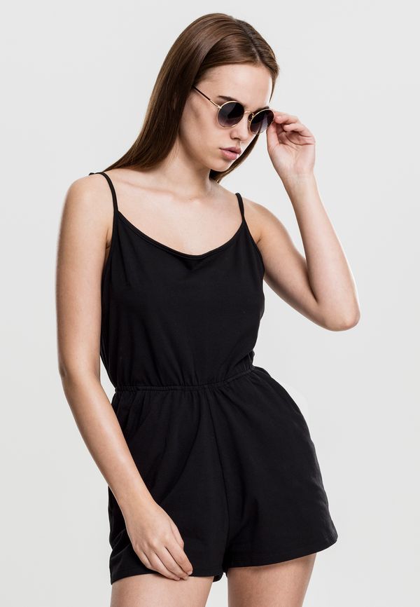 Urban Classics Women's short spaghetti jumpsuit in black color
