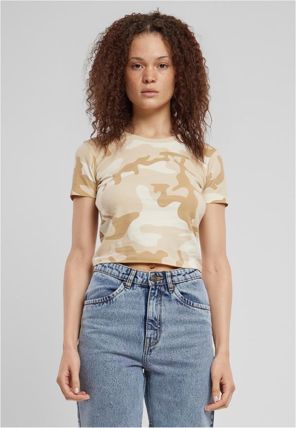 Urban Classics Women's short T-shirt Cropped Camo light/camouflage