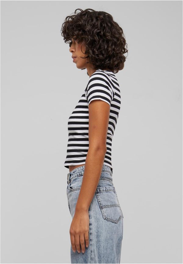 Urban Classics Women's short T-shirt with stripes white/black