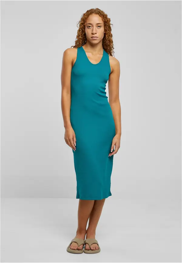 Urban Classics Women's Sleeveless Midi Dress Watercolor Green