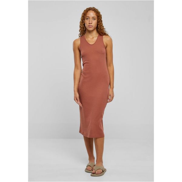 Urban Classics Women's sleeveless terracotta midi dress