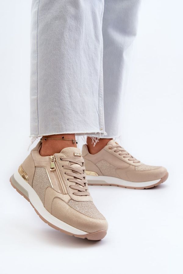 Inblu Women's Sneakers with Sequins and Zipper INBLU