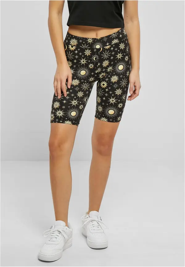 Urban Classics Women's Soft Shorts AOP Cycle Blacksun