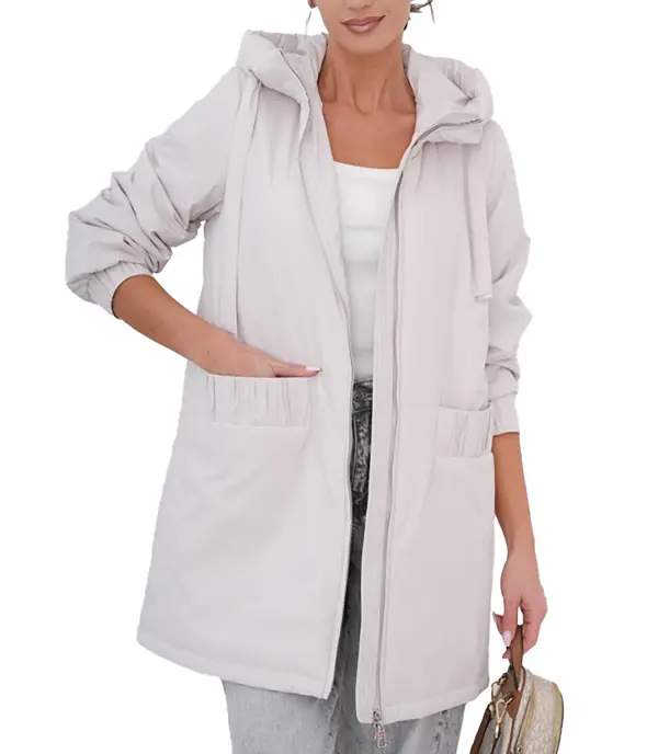 Pri Women's spring oversize coat with hood and pockets Emilia