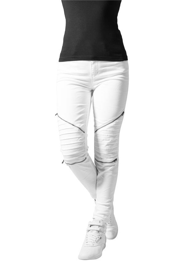 Urban Classics Women's stretch biker trousers white