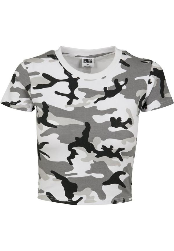 UC Ladies Women's Stretch Jersey Cropped Tee Snow Camouflage