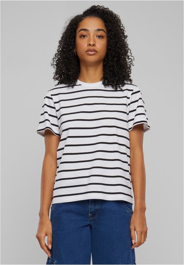Urban Classics Women's Striped T-Shirt Box Black/White