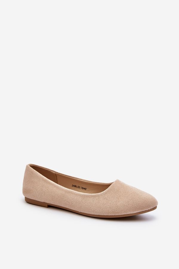 Kesi Women's suede ballerinas Beige Kommia