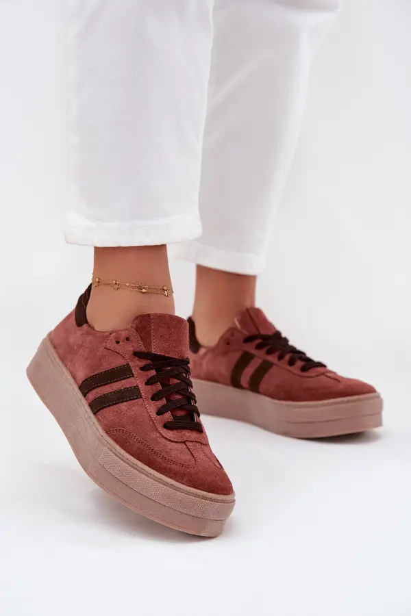 Zazoo Women's Suede Sneakers on Platform Zazoo