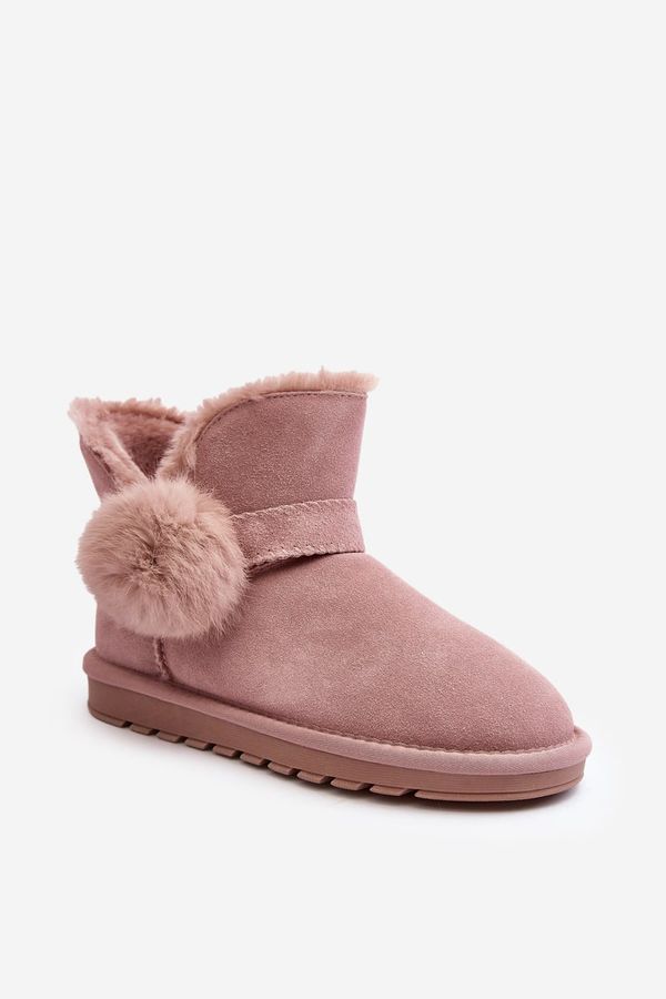 Kesi Women's suede snow boots with cutouts, pink Eraclio