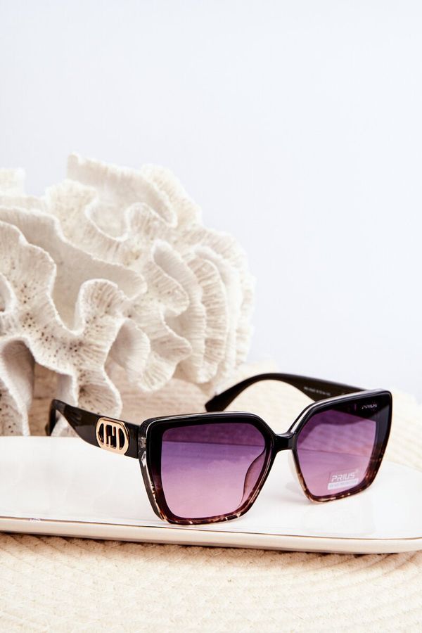 Kesi Women's Sunglasses with Decorative Details: UV400 - Black/Brown
