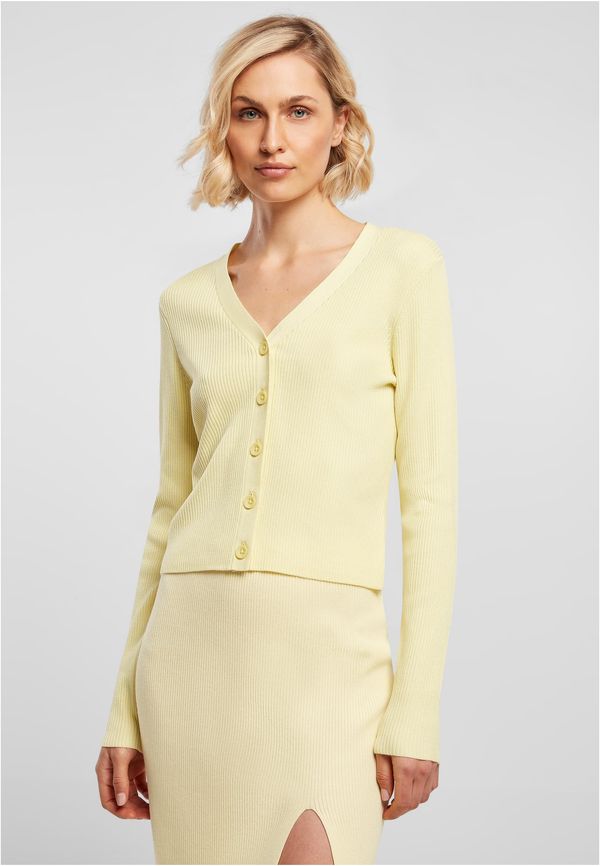 Urban Classics Women's sweater with short rib knit soft yellow