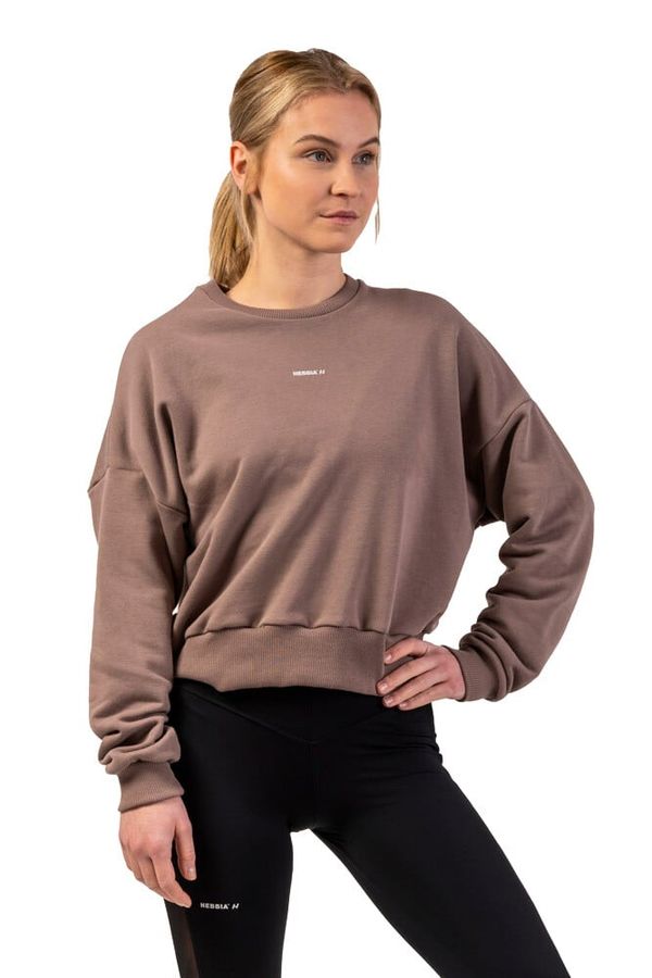 NEBBIA Women's sweatshirt Nebbia Loose Fit Sweatshirt "Feeling Good" 420 brown M/L