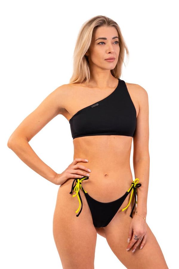 NEBBIA Women's Swimsuit Nebbia One Shoulder Bandeau Bikini Top 448 Black S