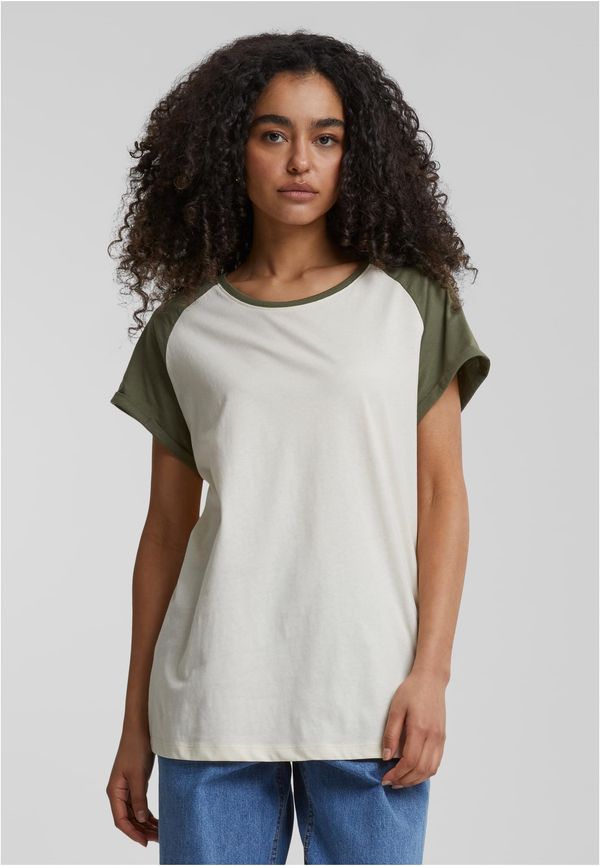 Urban Classics Women's T-shirt Contrast Raglan cream/olive