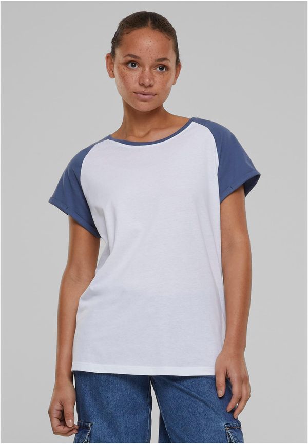 UC Ladies Women's T-shirt Contrast Raglan - white/blue