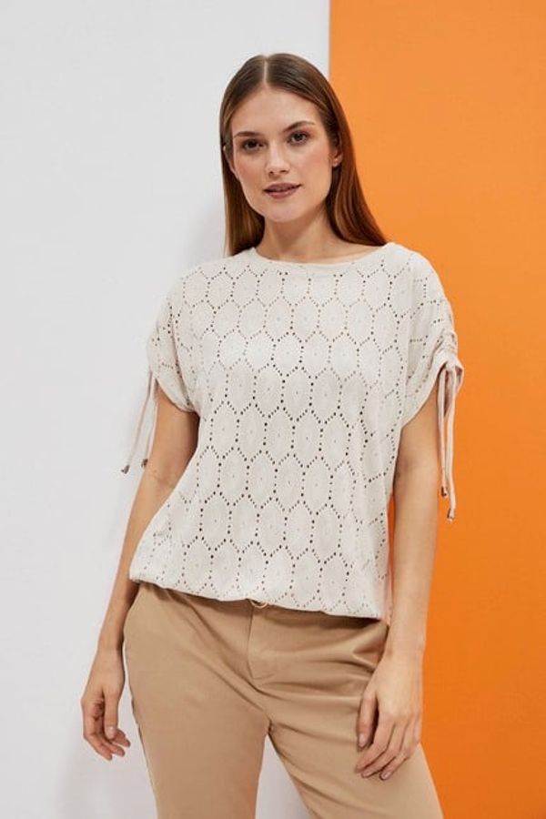 Moodo WOMEN'S T-SHIRT L-TS-4033 L.Beige