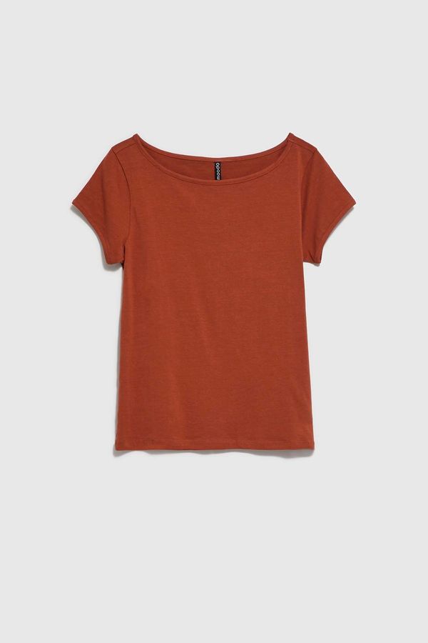 Moodo WOMEN'S T-SHIRT L-TS-4052 BROWN