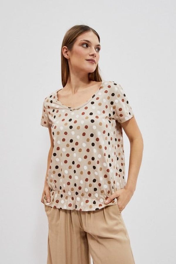 Moodo WOMEN'S T-SHIRT L-TS-4053 L.Beige