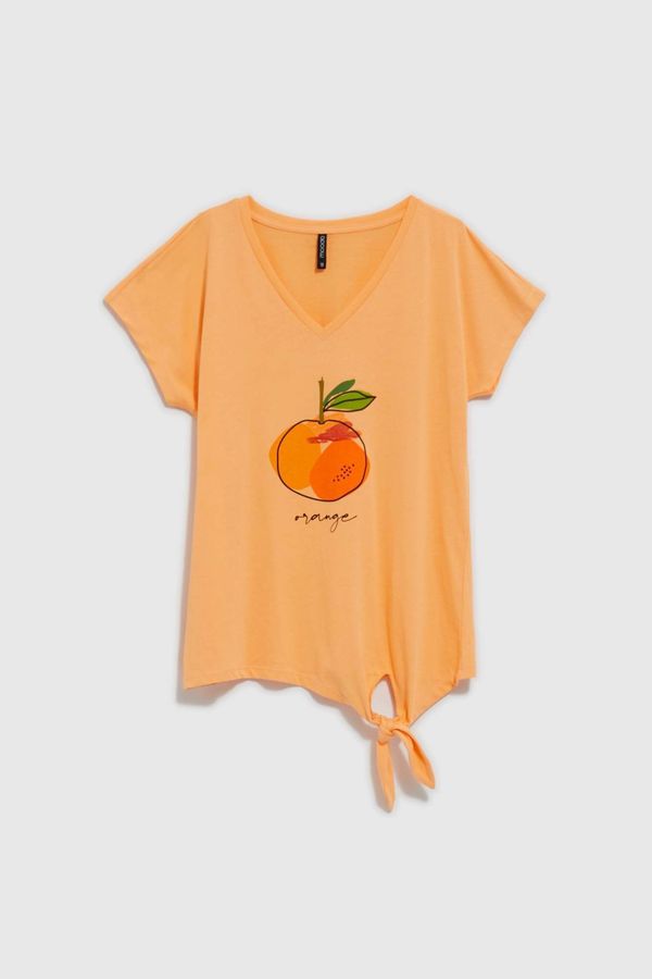 Moodo WOMEN'S T-SHIRT L-TS-4059 PEACH