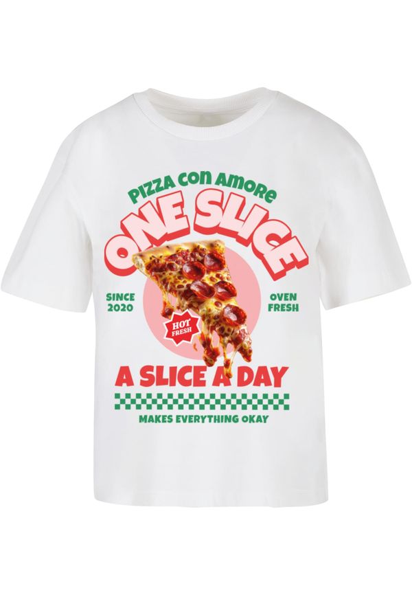 Mister Tee Women's T-shirt Pizza Con Amore white