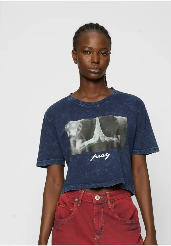 Mister Tee Women's T-shirt Pray - blue