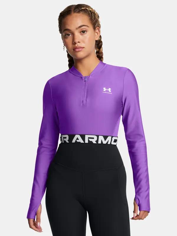 Under Armour Women's T-shirt Under Armour HeatGear Rib 1/4 Zip LS-PPL - Women's
