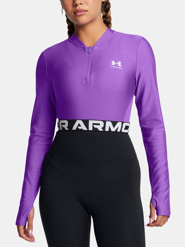 Under Armour Women's T-shirt Under Armour HeatGear Rib 1/4 Zip LS-PPL - Women's