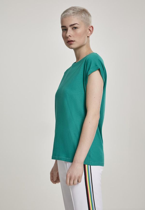 Urban Classics Women's T-shirt with an extended shoulder, fresh green