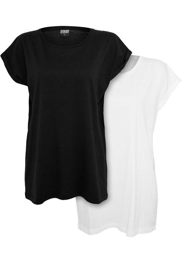 Urban Classics Women's T-shirt with extended shoulder 2-pack black/white